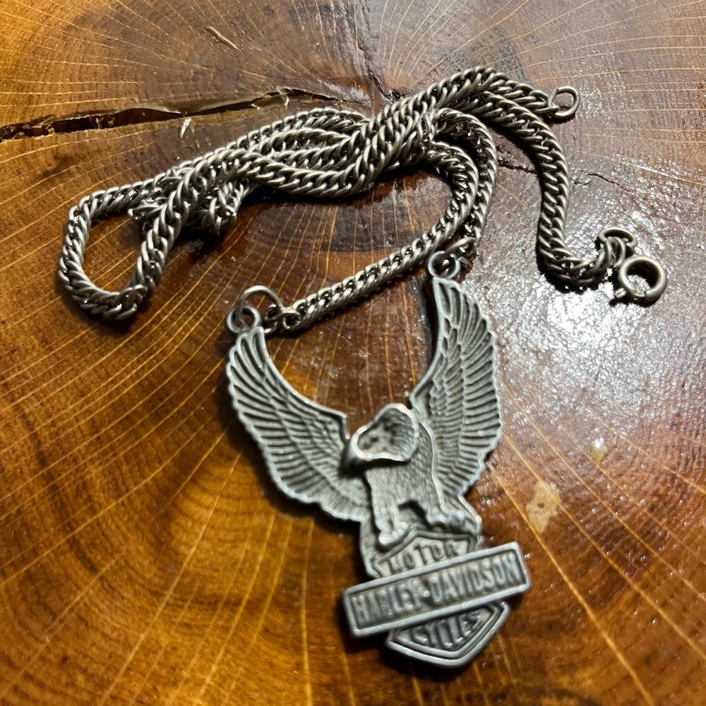 NECKLACE American Eagle biker Moto style unisex USA says Harley Davidson